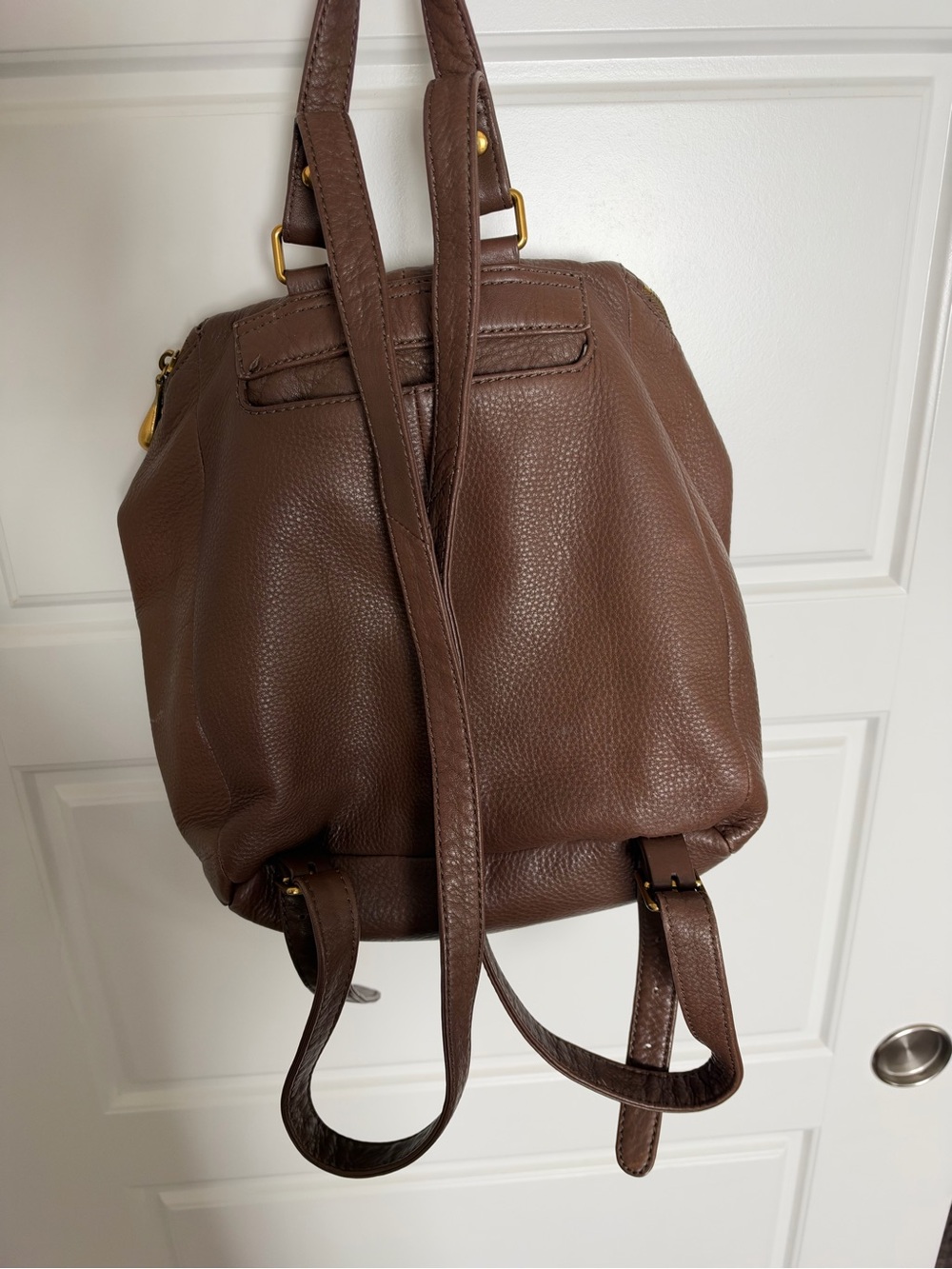 HOBO Brown Pebbled Leather Backpack Convertible Shoulder Bag - Picture 2 of 3
